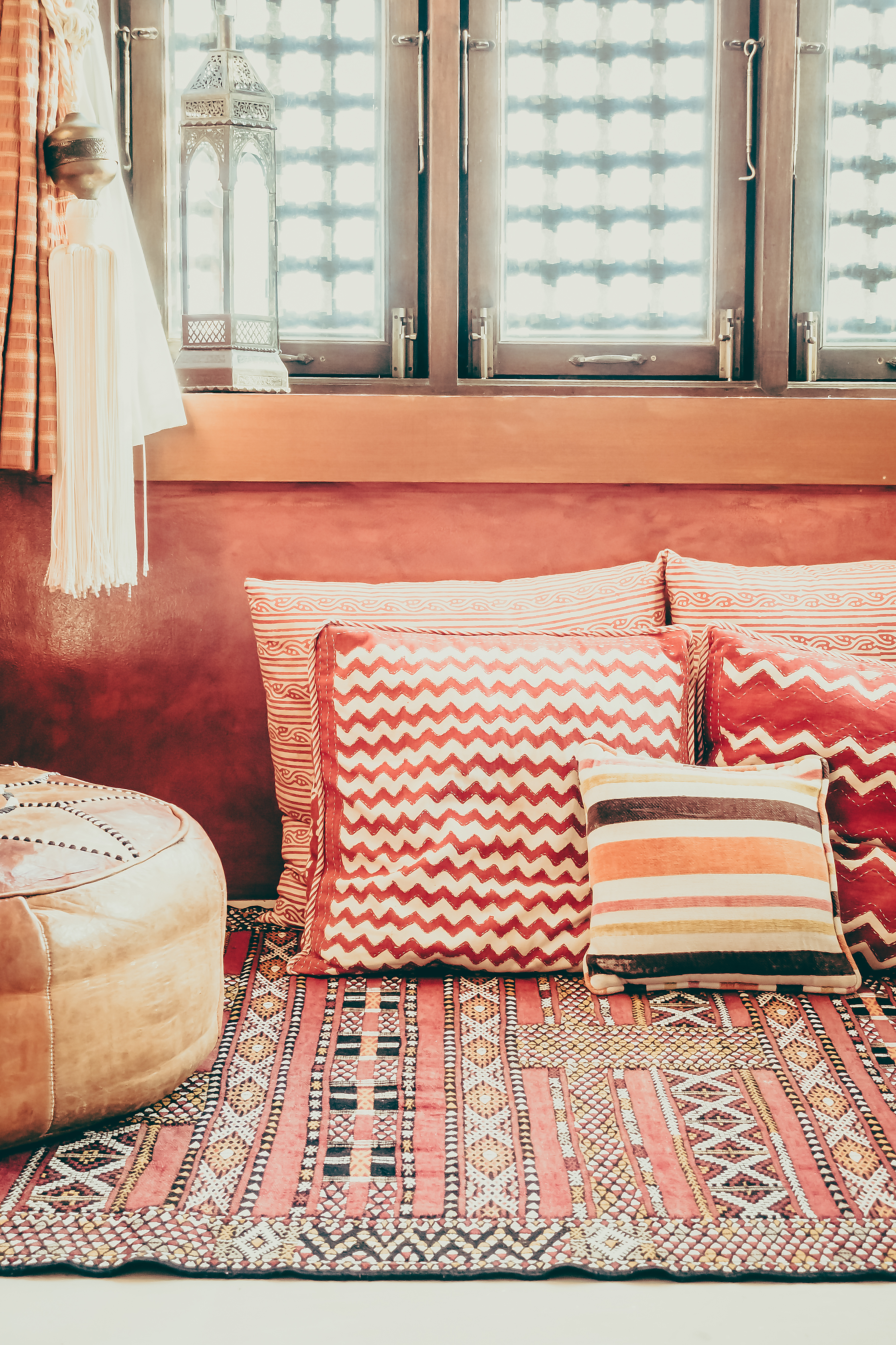 A bright pink interior